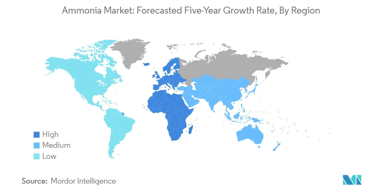 Market Analysis of Ammonia Market: Forecasted Growth Rate by Region