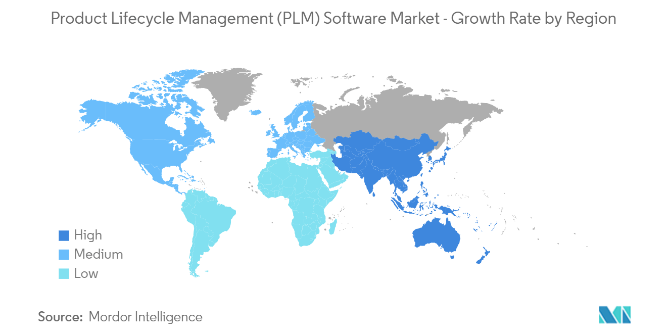 PLM Software Market Trends Product Lifecycle Management (PLM) Software Market - Growth Rate by Region