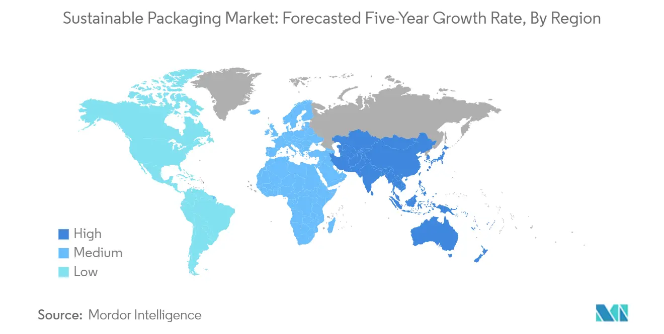Market Analysis of Sustainable Packaging Market: Forecasted Growth Rate by Region